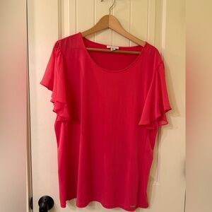 Calvin Kline blouse with sheer sleeves